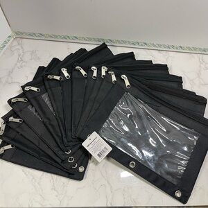 12 Pack. 3 ring pencil pouches, Office Depot with clear front